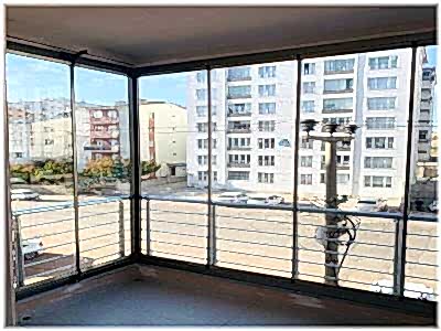 Sivas Kılavuz Mahallesi -Albert Genau Optima 08 Serisi Bronz Profil Beyaz Cam Katlanır Cam Balkon